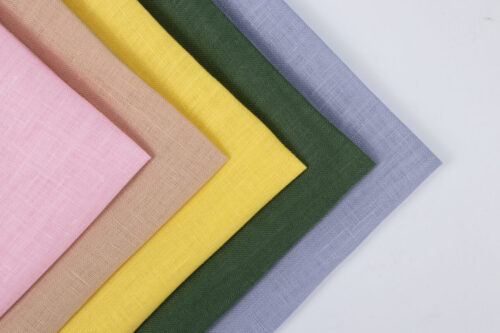 2836 (13) Wholesale 100% Pure Linen 125gsm Flax Textile Plain Dyed Fabric for Eco-Friendly Spring/Summer Clothing Bedding Curtains