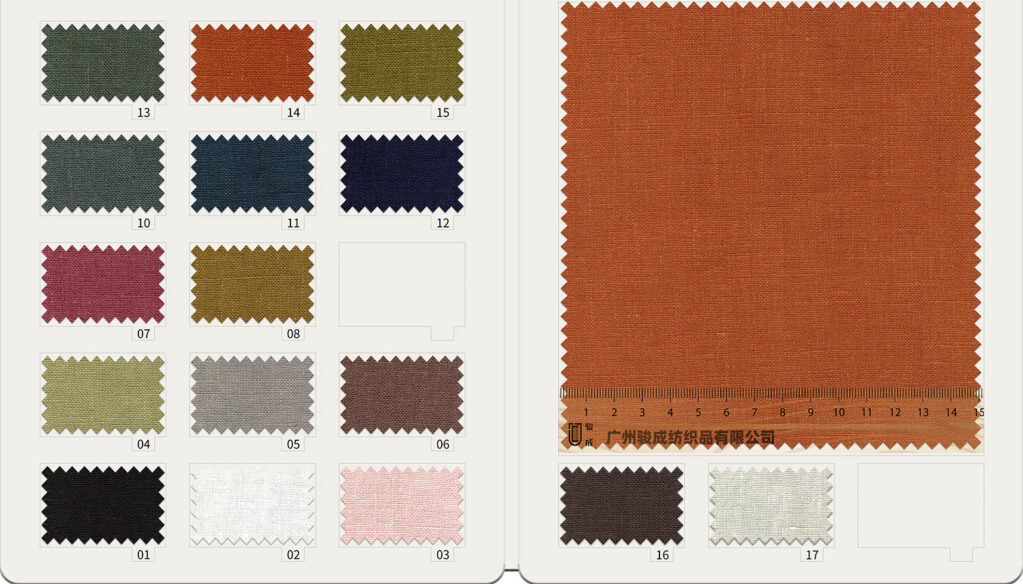 100% 225gsm Organic Hemp Fabric - Sustainable Antibacterial Material for Shirts - Eco Friendly Clothing Textile 2 5621色卡 1