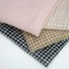 5632 (2) Washed Ramie Cotton Houndstooth Textile 262g Slightly Brushed Surface Natural Comfortable Ramie Fabric #5632