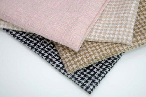 5632 (2) Washed Ramie Cotton Houndstooth Textile 262g Slightly Brushed Surface Natural Comfortable Ramie Fabric #5632
