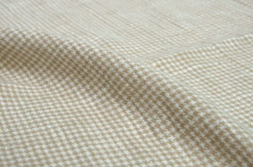 5632 (5) Washed Ramie Cotton Houndstooth Textile 262g Slightly Brushed Surface Natural Comfortable Ramie Fabric #5632