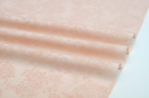 Elegant Floral Fabric with Rose Essence 25%Rose 75%Filament 190gsm Drapable Satin Jacquard Rose Fabric #D18008