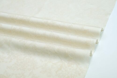 Elegant Floral Fabric with Rose Essence 25%Rose 75%Filament 190gsm Drapable Satin Jacquard Rose Fabric #D18008