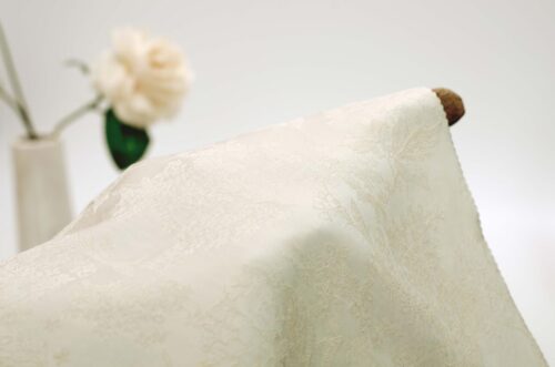 Elegant Floral Fabric with Rose Essence 25%Rose 75%Filament 190gsm Drapable Satin Jacquard Rose Fabric #D18008