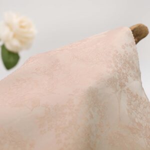 D18008 (8) Elegant Floral Fabric with Rose Essence 25%Rose 75%Filament 190gsm Drapable Satin Jacquard Rose Fabric #D18008