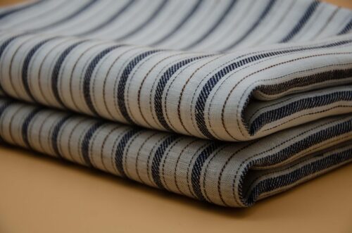1229 (22) Best-Selling 100% Linen Yarn-Dyed Striped Fabric for Women’s Fashion – 135cm Width, 186g Weight, UV-Resistant & Antibacterial for Spring & Autumn #1229