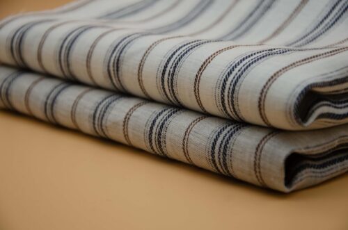 1229 (29) Best-Selling 100% Linen Yarn-Dyed Striped Fabric for Women’s Fashion – 135cm Width, 186g Weight, UV-Resistant & Antibacterial for Spring & Autumn #1229