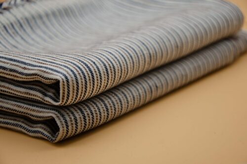 1229 (3) Best-Selling 100% Linen Yarn-Dyed Striped Fabric for Women’s Fashion – 135cm Width, 186g Weight, UV-Resistant & Antibacterial for Spring & Autumn #1229