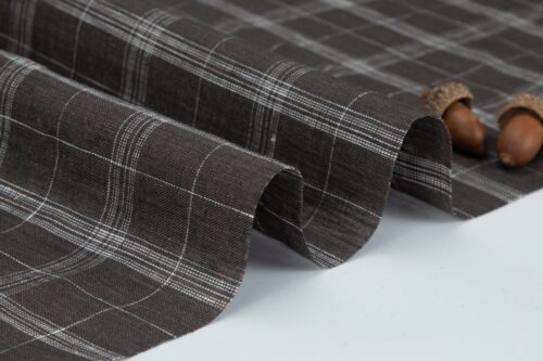 1241 (6) Yarn-Dyed 100% Linen Fabric with Layered Texture – 135cm Width, 140g Weight, Perfect for Spring & Summer Apparel #1241