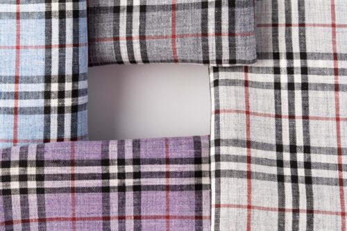 1267 (11) Classic 100% Linen Yarn-Dyed Check Fabric – 135cm Width, 149g Weight, Antibacterial & Breathable for Spring & Summer #1267