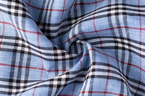 1267 (4) Classic 100% Linen Yarn-Dyed Check Fabric – 135cm Width, 149g Weight, Antibacterial & Breathable for Spring & Summer #1267