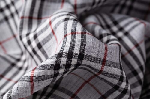 1267 (6) Classic 100% Linen Yarn-Dyed Check Fabric – 135cm Width, 149g Weight, Antibacterial & Breathable for Spring & Summer #1267