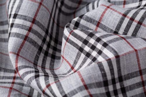 1267 (7) Classic 100% Linen Yarn-Dyed Check Fabric – 135cm Width, 149g Weight, Antibacterial & Breathable for Spring & Summer #1267