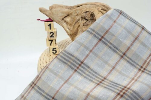 1275 (3) Yarn-Dyed 100% Linen Fabric with Retro Vibes – 135cm Width, 118g Weight, Perfect for Spring & Summer Fashion #1275