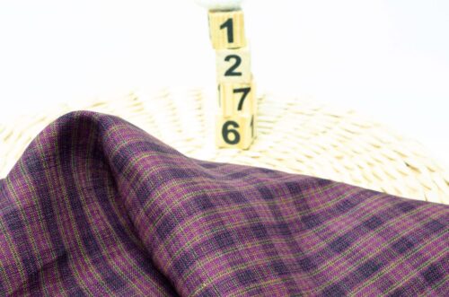1276 (9) Breathable 100% Linen Fabric with Vintage Checks – 135cm Width, 122g Weight, Ideal for Spring & Summer Shirts & Pants #1276