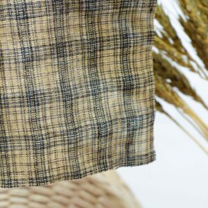 1276 主图 Breathable 100% Linen Fabric with Vintage Checks – 135cm Width, 122g Weight, Ideal for Spring & Summer Shirts & Pants #1276