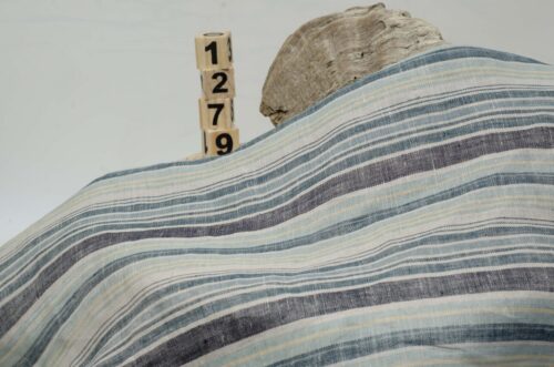1279 (3) Colorful Striped 100% Linen Fabric for Spring & Summer – 135cm Width, 116g Weight, Perfect for Ethnic-Inspired Designs #1279