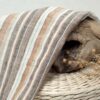 1279 (5) Colorful Striped 100% Linen Fabric for Spring & Summer – 135cm Width, 116g Weight, Perfect for Ethnic-Inspired Designs #1279
