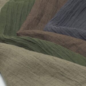 1280 主图 Textured 100% Linen Fabric with Wavy Creases – 138cm Width, 112g Weight, Ideal for Spring & Summer Casual Wear #1280