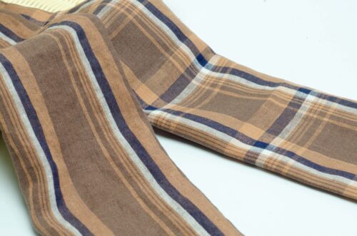 1284 (8) Yarn-Dyed Check 100% Linen Fabric with British Charm – 137cm Width, 121g Weight, Perfect for Spring & Summer #1284