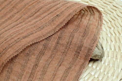 1286 (4) Textured Yarn-Dyed 100% Linen Fabric for Spring & Summer – 130cm Width, 120g Weight, Natural & Elegant #1286