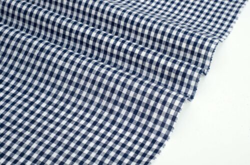 1291 (1) Classic Check 100% Linen Fabric for Spring & Summer – 135cm Width, 135g Weight, Breathable & Antibacterial for Shirts & Dresses #1291