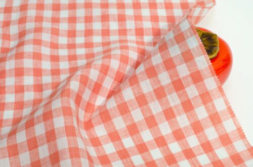 1291 (14) Classic Check 100% Linen Fabric for Spring & Summer – 135cm Width, 135g Weight, Breathable & Antibacterial for Shirts & Dresses #1291