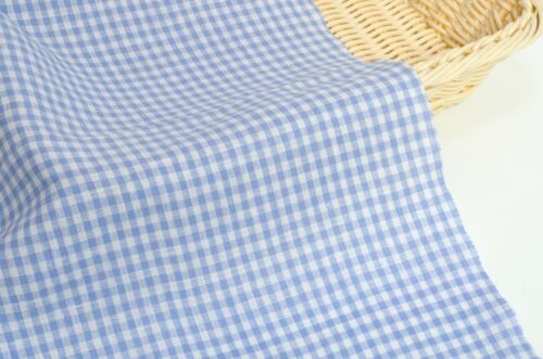 1291 (18) Classic Check 100% Linen Fabric for Spring & Summer – 135cm Width, 135g Weight, Breathable & Antibacterial for Shirts & Dresses #1291