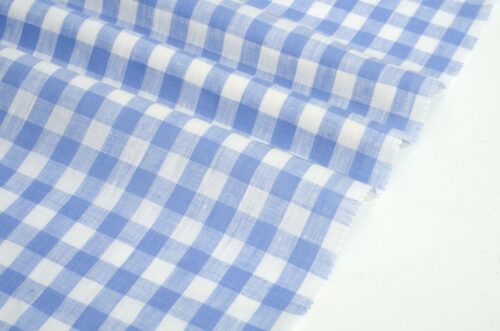 1291 (3) Classic Check 100% Linen Fabric for Spring & Summer – 135cm Width, 135g Weight, Breathable & Antibacterial for Shirts & Dresses #1291