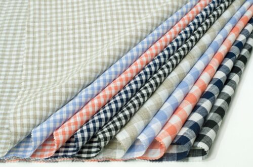 1291 (32) Classic Check 100% Linen Fabric for Spring & Summer – 135cm Width, 135g Weight, Breathable & Antibacterial for Shirts & Dresses #1291
