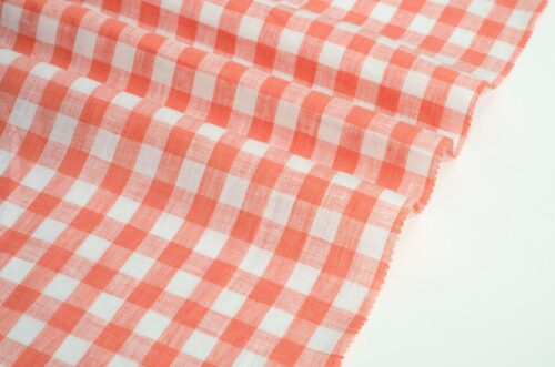 1291 (4) Classic Check 100% Linen Fabric for Spring & Summer – 135cm Width, 135g Weight, Breathable & Antibacterial for Shirts & Dresses #1291