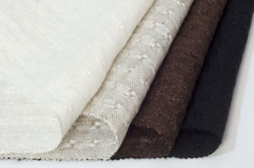 1294 (5) Yarn-Dyed Jacquard Linen Fabric for Autumn & Winter – 132cm Width, 256g Weight, Structured & Stylish #1294