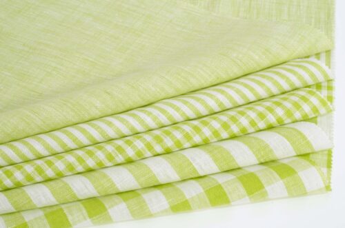 1297 (2) Eco-Friendly 100% Linen Fabric in Nature-Inspired Green – 137cm Width, 144g Weight, Perfect for Spring & Summer #1297