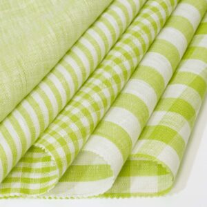 1297主图 Eco-Friendly 100% Linen Fabric in Nature-Inspired Green – 137cm Width, 144g Weight, Perfect for Spring & Summer #1297