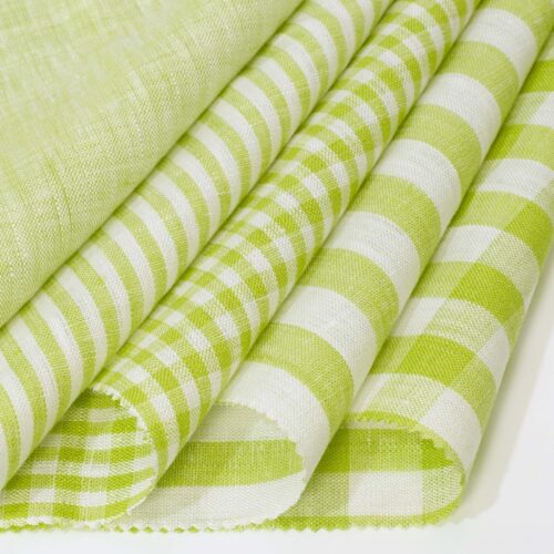 1297主图 Eco-Friendly 100% Linen Fabric in Nature-Inspired Green – 137cm Width, 144g Weight, Perfect for Spring & Summer #1297