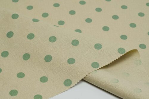 1409 (10) Stretch Linen-Viscose Blend Fabric with Polka Dot Print – 138cm Width, 203g Weight, Perfect for Spring & Autumn Dresses #1409