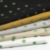 1409 (2) Stretch Linen-Viscose Blend Fabric with Polka Dot Print – 138cm Width, 203g Weight, Perfect for Spring & Autumn Dresses #1409