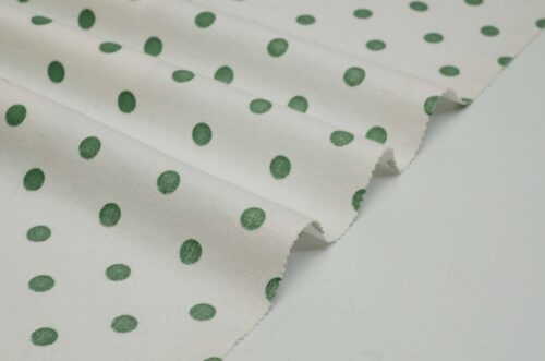 1409 (3) Stretch Linen-Viscose Blend Fabric with Polka Dot Print – 138cm Width, 203g Weight, Perfect for Spring & Autumn Dresses #1409