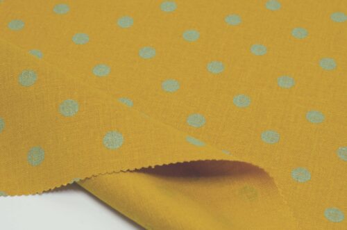 1409 (8) Stretch Linen-Viscose Blend Fabric with Polka Dot Print – 138cm Width, 203g Weight, Perfect for Spring & Autumn Dresses #1409