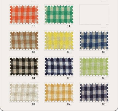 1620 (1) Linen-Cotton Yarn-Dyed Check Fabric for Spring & Summer – 138cm Width, 98g Weight, Lightweight & Elegant #1620