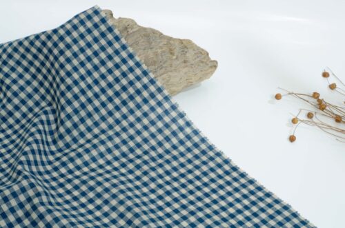 1620 (14) Linen-Cotton Yarn-Dyed Check Fabric for Spring & Summer – 138cm Width, 98g Weight, Lightweight & Elegant #1620