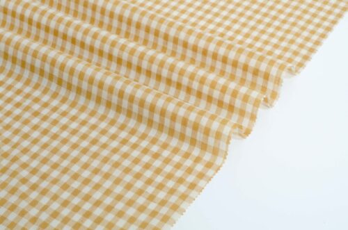 1620 (7) Linen-Cotton Yarn-Dyed Check Fabric for Spring & Summer – 138cm Width, 98g Weight, Lightweight & Elegant #1620