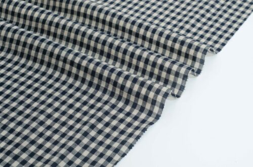 1620 (8) Linen-Cotton Yarn-Dyed Check Fabric for Spring & Summer – 138cm Width, 98g Weight, Lightweight & Elegant #1620