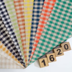 1620 主图 Linen-Cotton Yarn-Dyed Check Fabric for Spring & Summer – 138cm Width, 98g Weight, Lightweight & Elegant #1620