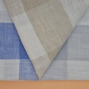 2906 (1) Yarn Dyed Linen Check Fabric - 143g Lightweight, 138cm Width, Classic Gingham - Summer Spring Cooling Material #2906