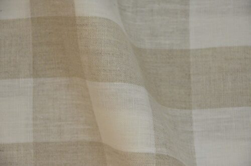2906 (28) Yarn Dyed Linen Check Fabric - 143g Lightweight, 138cm Width, Classic Gingham - Summer Spring Cooling Material #2906