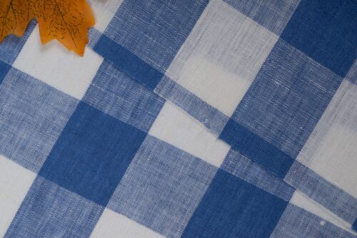 2906 (42) Yarn Dyed Linen Check Fabric - 143g Lightweight, 138cm Width, Classic Gingham - Summer Spring Cooling Material #2906
