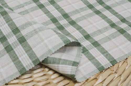 2944 (14) Grey Linen Blend Check - 145g, 138cm Width, Muted Tones - Vintage Inspired Spring Summer #2944