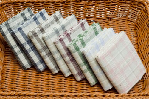 2944 (20) Grey Linen Blend Check - 145g, 138cm Width, Muted Tones - Vintage Inspired Spring Summer #2944
