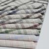 2944 (3) Grey Linen Blend Check - 145g, 138cm Width, Muted Tones - Vintage Inspired Spring Summer #2944